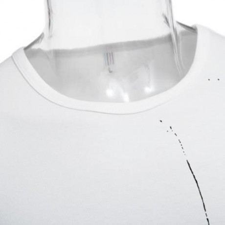 ROUND NECK SHORT SLEEVE PRINTED TRENDY T-SHIRT FOR MEN (WHITE)