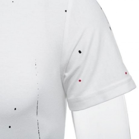 ROUND NECK SHORT SLEEVE PRINTED TRENDY T-SHIRT FOR MEN (WHITE)