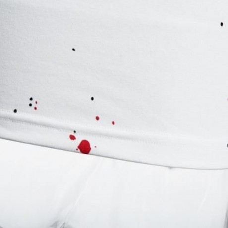 ROUND NECK SHORT SLEEVE PRINTED TRENDY T-SHIRT FOR MEN (WHITE)