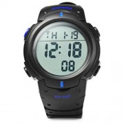 SKMEI 1068 MULTIFUNCTIONAL LED MILITARY WATCH ALARM STOPWATCH WATER RESISTANT (BLUE)