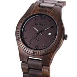 BEWELL ZS - W086B WOOD QUARTZ MEN WATCH ANALOG DATE DISPLAY (EBONY WOOD)