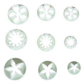 46PCS FLOWER FONDANT CAKE DECORATING KIT COOKIE MOLD ICING PLUNGER CUTTER TOOLS (WHITE)