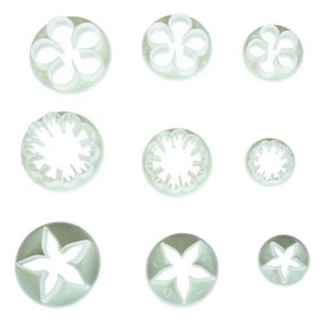 46PCS FLOWER FONDANT CAKE DECORATING KIT COOKIE MOLD ICING PLUNGER CUTTER TOOLS (WHITE)