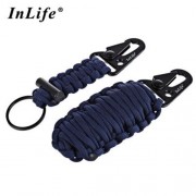 INLIFE EXCLUSIVE SURVIVAL CARABINER FLINT FIRE STARTER FISHING TOOLS WITH KEY CHAIN (PURPL