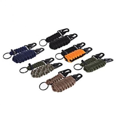 INLIFE EXCLUSIVE SURVIVAL CARABINER FLINT FIRE STARTER FISHING TOOLS WITH KEY CHAIN (KHAKI