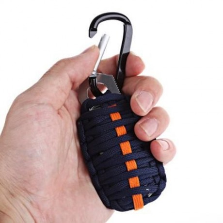 INLIFE 14 IN 1 EXCLUSIVE SURVIVAL CARABINER FISHING TOOLS WITH SNAP HOOK KEY CHAIN (PURPLI