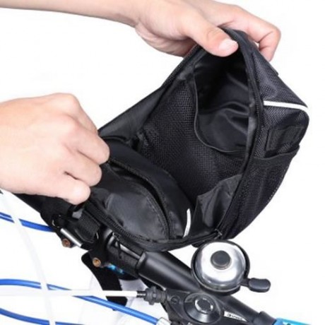 B - SOUL BICYCLE CYCLING BIKE QUICK RELEASE HANDLEBAR BAG FRONT BASKET POUCH WITH RAIN COV