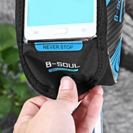 B-SOUL BICYCLE WATER RESISTANT REFLECTIVE STRIP MOUNT FOR 5.7 INCHES HANDLEBAR PHONE BAG (