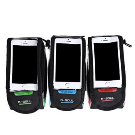 B-SOUL BICYCLE WATER RESISTANT REFLECTIVE STRIP MOUNT FOR 5.7 INCHES HANDLEBAR PHONE BAG (