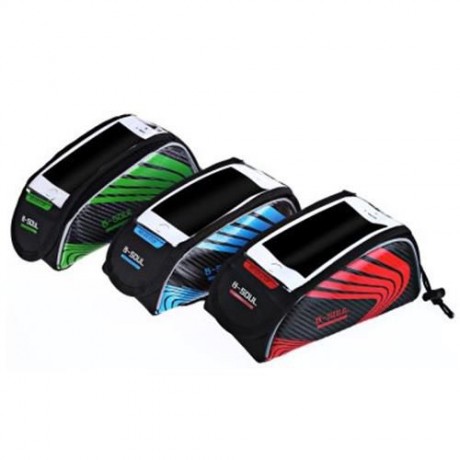 B-SOUL BICYCLE WATER RESISTANT REFLECTIVE STRIP MOUNT FOR 5.7 INCHES HANDLEBAR PHONE BAG (