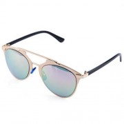 VINTAGE UNISEX REFLECTIVE MIRROR CAT FRAME GLASSES (GOLD FRAME   PINK LENS)