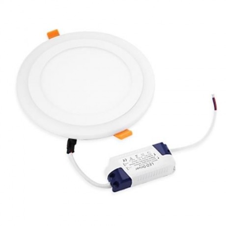 ROUND LED BLUE WHITE PANEL LIGHT RECESSED CEILING LAMP (WHITE GREY)