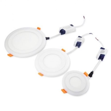 ROUND LED BLUE WHITE PANEL LIGHT RECESSED CEILING LAMP (WHITE GREY)