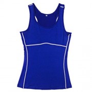 WOMEN ATHLETIC SPORT YOGA VEST SHAPEWEAR SLEEVELESS SHIRT (BLUE)