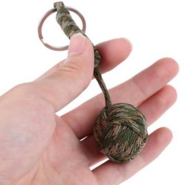 DURABLE KEY RING PARACHUTE CORD BALL SELF RESCUE KIT (ARMY GREEN CAMOUFLAGE)