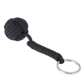 DURABLE KEY RING PARACHUTE CORD BALL SELF RESCUE KIT (BLACK)