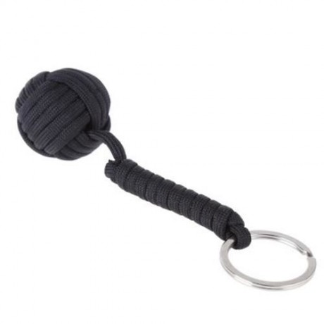 DURABLE KEY RING PARACHUTE CORD BALL SELF RESCUE KIT (BLACK)