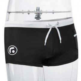 SEXY MEN COLOR BLOCK DRAWSTRING BEACH WEAR BOXERS (BLACK)