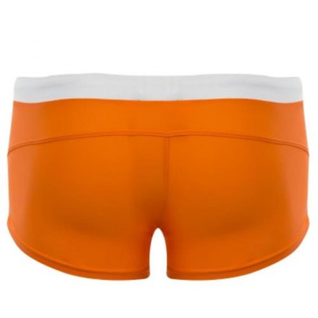 SEXY MEN COLOR BLOCK DRAWSTRING BEACH WEAR BOXERS (ORANGE)