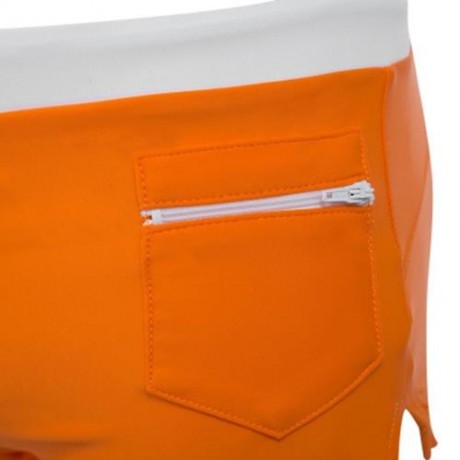 SEXY MEN COLOR BLOCK DRAWSTRING BEACH WEAR BOXERS (ORANGE)