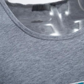 REFRESHING ROUND COLLAR CARTOON PRINT CANDY COLOR TANK TOP FOR MEN (GRAY)