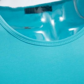 REFRESHING ROUND COLLAR CARTOON PRINT CANDY COLOR TANK TOP FOR MEN (TIFFANY BLUE)