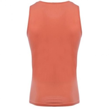 REFRESHING ROUND COLLAR CARTOON PRINT CANDY COLOR TANK TOP FOR MEN (ORANGE)