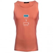 REFRESHING ROUND COLLAR CARTOON PRINT CANDY COLOR TANK TOP FOR MEN (ORANGE)