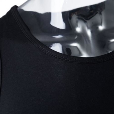 REFRESHING ROUND COLLAR CARTOON PRINT CANDY COLOR TANK TOP FOR MEN (BLACK)