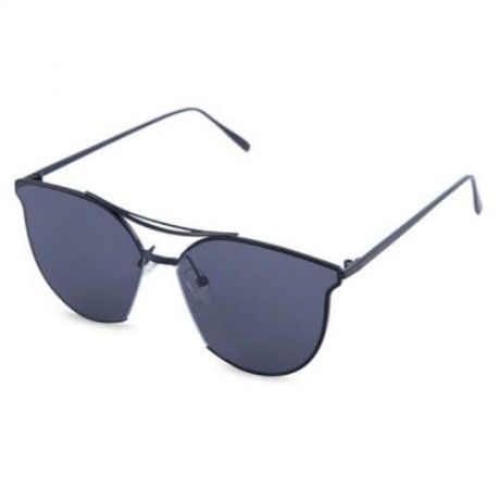 CUTE UNISEX JELLY COLOR ROUND METAL FRAME SUNGLASSES (BLACK FRAME   GREY LENS)