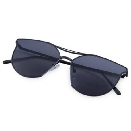 CUTE UNISEX JELLY COLOR ROUND METAL FRAME SUNGLASSES (BLACK FRAME   GREY LENS)
