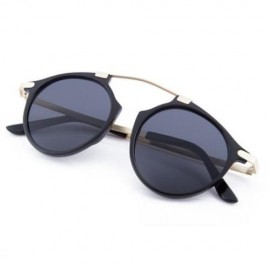 CUTE UNISEX COLOR COATED ROUND FRAME EYEWEAR (BLACK FRAME   GREY LENS)