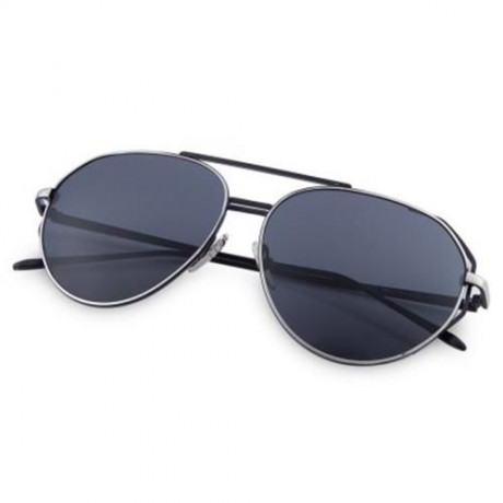 FEMALE COLOR COATED OVERSIZE METAL FRAME SIMPLE DESIGN SUNGLASSES (BLACK)