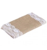 12 X 108 INCHES WHITE BURLAP LACE HESSIAN NATURAL JUTE TABLE RUNNER FOR WEDDING PARTY TABL