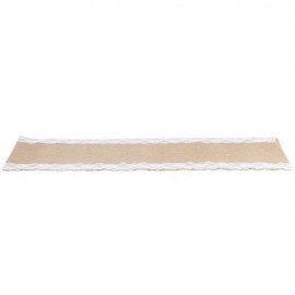 12 X 108 INCHES WHITE BURLAP LACE HESSIAN NATURAL JUTE TABLE RUNNER FOR WEDDING PARTY TABL