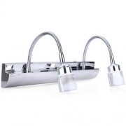 2W CRYSTAL LED STAINLESS STEEL BATHROOM MIRROR LIGHT ADJUSTABLE WATER FOG LAMP (SILVER)