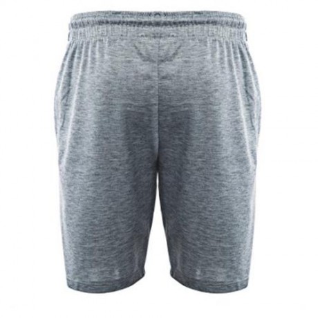 ELASTIC LETTER PRINT DRAWSTRING COTTON BLEND MEN CASUAL SHORTS (LIGHT GRAY)