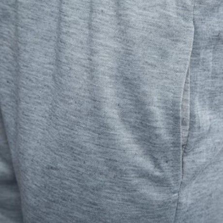 ELASTIC LETTER PRINT DRAWSTRING COTTON BLEND MEN CASUAL SHORTS (LIGHT GRAY)