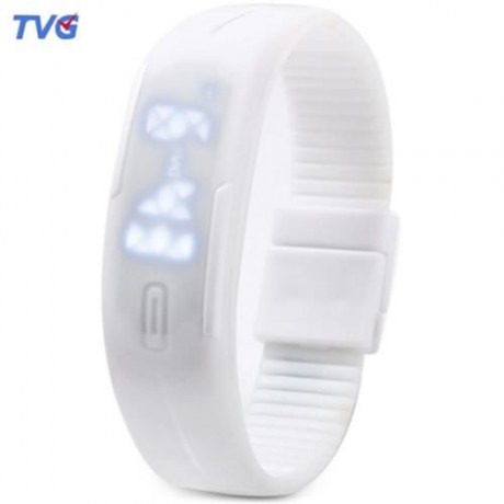 TVG KM - 520A UNISEX DIGITAL WATCH LED DISPLAY CALENDAR MAGNETIC SPORT WRISTWATCH (WHITE)