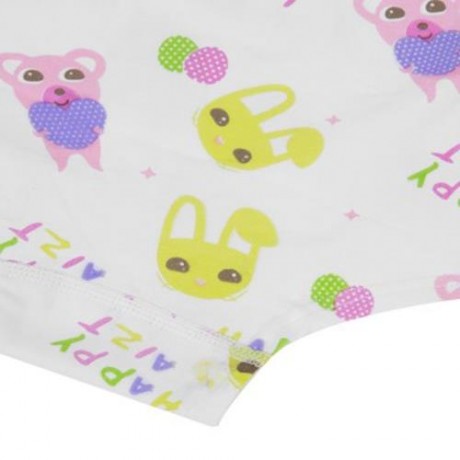 4PCS CUTE PRINTED SOFT COTTON BABY BRIEFS UNDERWEAR FOR GIRLS (BEAR PATTERN)