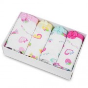 4PCS CUTE PRINTED SOFT COTTON BABY BRIEFS UNDERWEAR FOR GIRLS (STRAWBERRY PATTERN)