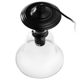 CY - DD - 036 INDUSTRIAL BELL GLASS LAMP SHADE RETRO PENDENT CEILING LIGHT SOCKET (BLACK)