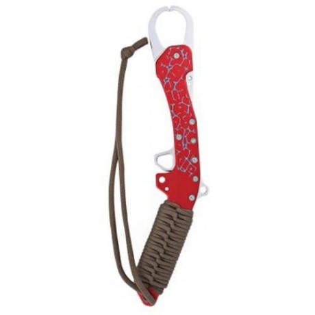 PORTABLE ROPE WOVEN FISH GRIP LURES PLIERS FINDER FISHING ACCESSORY (RED)