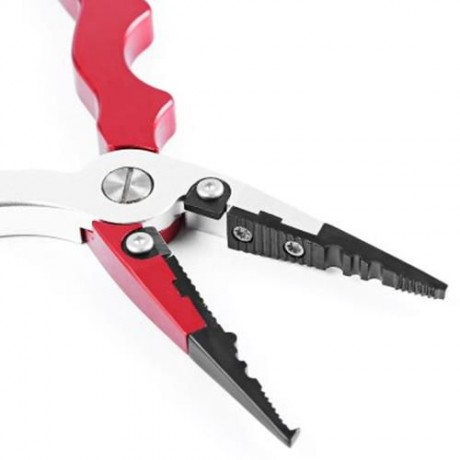 ALUMINUM ALLOY ARC-SHAPED HAND SHANK LINE CUTTER HOOK REMOVE FISHING PLIERS (RED)