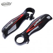 WAKE PAIRED CARBON FIBER GLOSSY BICYCLE MTB BIKE HANDLEBAR BAR END (BLACK)