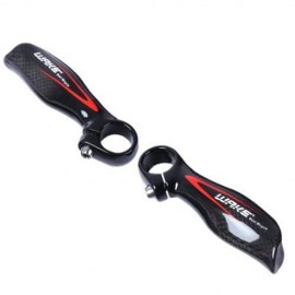 WAKE PAIRED CARBON FIBER GLOSSY BICYCLE MTB BIKE HANDLEBAR BAR END (BLACK)