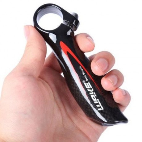 WAKE PAIRED CARBON FIBER GLOSSY BICYCLE MTB BIKE HANDLEBAR BAR END (BLACK)