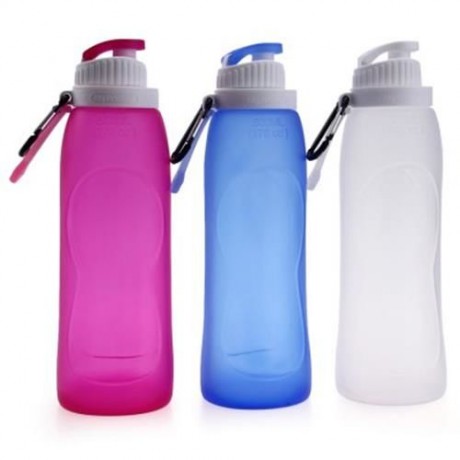 MY FRIDAY 500ML FOLDABLE LEAKPROOF SILICONE WATER BOTTLE FOR OUTDOOR SPORTS CAMPING HIKING