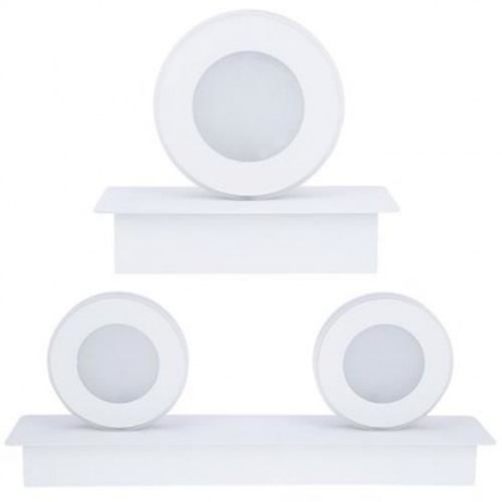 ROUND 6W BATHROOM LED MIRROR LIGHT WALL LAMP (WHITE GREY)
