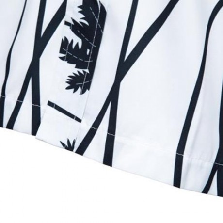 TRENDY TURN DOWN COLLAR SHORT SLEEVE FULL PRINT LOOSE-FITTING BEACH SHIRT FOR MEN (WHITE)